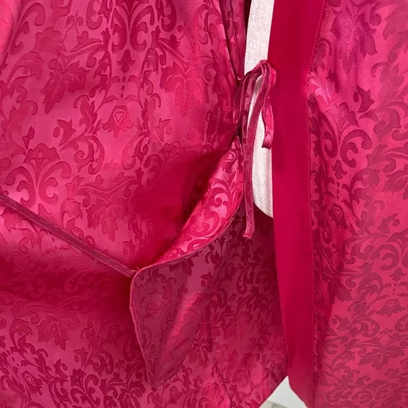 NK Imode Silk Blens Luxury Brand Elegant Pink Satin Robe Sz S/M - Picture 11 of 14